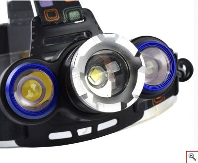 Αδιάβροχος Τριπλός Φακός Κεφαλής MX-117-T6 90° 1000LΜ Υψηλής Φωτεινότητας με Ρυθμιζόμενη Δέσμη Φωτός CREE T6 LED