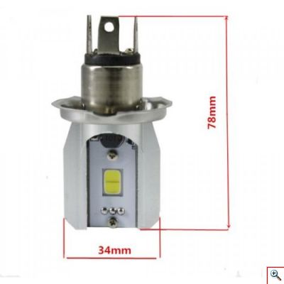 Λαμπτήρας Μοτοσυκλέτας LED H4 80W / 2x6W, 12V / 6.000K - M2S Moto 800LM