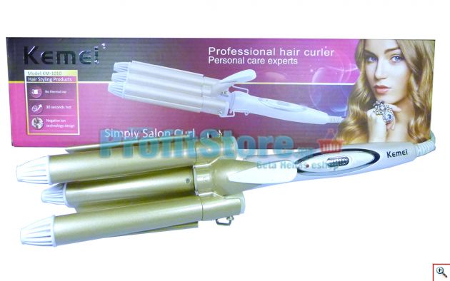 Τριπλό Ηλεκτρικό Ψαλίδι για Κυματιστό Look - KEMEI KM-1010 IONIC
