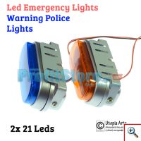 Προβολείς, Φανάρι Strobe, Φώτα Αστυνομίας LED 2 x 1 - 12V Μπλε - Κόκκινος Φάρος Έκτακτης Ανάγκης
