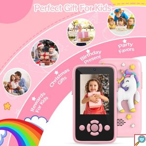 Παιδικό Smartphone με Κάμερα, Παιχνίδια & MP3 player Μουσικής - Ροζ Unicorn