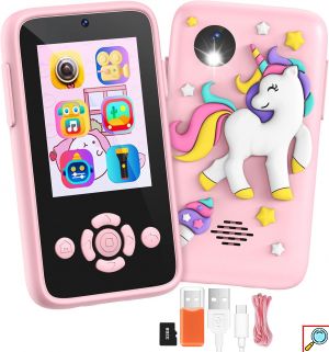 Παιδικό Smartphone με Κάμερα, Παιχνίδια & MP3 player Μουσικής - Ροζ Unicorn