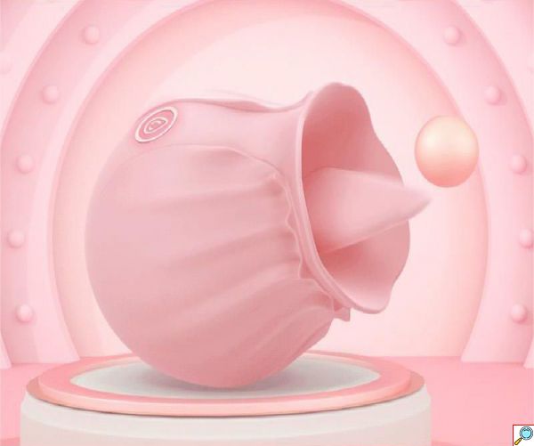 Δονητής “Rose” με Γλώσσα για Μασάζ Κλειτορίδας και Θηλών - New Pumpkin Tongue Licking Female Rose Sucking Vibrator