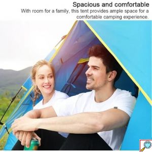 Αυτόματη Σκηνή Camping για 3 Άτομα 200x220x140εκ. Μπλε