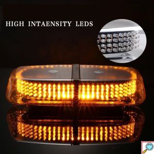 Αδιάβροχος Πορτοκαλί Φάρος 240Led με 7 Ρυθμιζόμενες Λειτουργίες Φωτισμού και Μαγνητική Βάση Strobe Light Bar 12V-24V