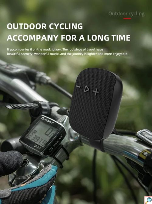 Μικρό Φορήτο Ηχείο 5W Bluetooth με Ραδιόφωνο,Κάρτα Μνήμης 32GB και Κλιπ για Τοποθέτηση σε Τιμόνι Ποδηλάτου