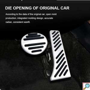 Μεταλλικές Πεταλιέρες Brabus με Αντιολισθητικό Λάστιχο για Smart Ασημί-Μαύρο 