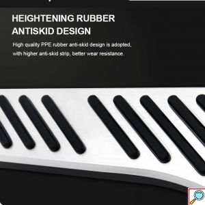 Μεταλλικές Πεταλιέρες Brabus με Αντιολισθητικό Λάστιχο για Smart Ασημί-Μαύρο 