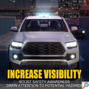 Αδιάβροχος Πορτοκαλί Φάρος 240Led με 7 Ρυθμιζόμενες Λειτουργίες Φωτισμού και Μαγνητική Βάση Strobe Light Bar 12V-24V