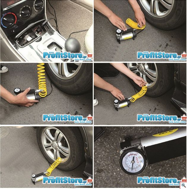 Ηλεκτρική Τρόμπα Αέρος Αυτοκινήτου Υψηλής Απόδοσης & Ισχύος 12V, 14Α - 35L/m