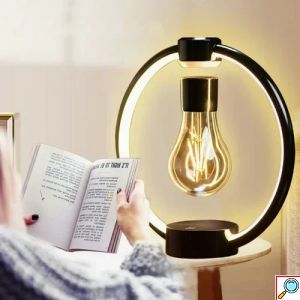 Μαγνητικό Περιστρεφόμενο Επιτραπέζιο Φωτιστικό - Αιωρούμενη Λάμπα με Εφέ Καφέ Ξύλου Home Theory Light Wood Grain