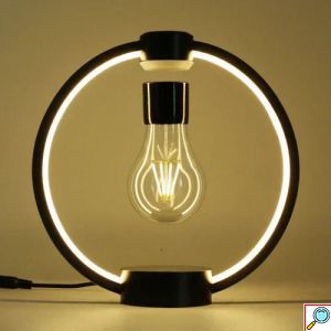 Μαγνητικό Περιστρεφόμενο Επιτραπέζιο Φωτιστικό - Αιωρούμενη Λάμπα με Εφέ Καφέ Ξύλου Home Theory Light Wood Grain