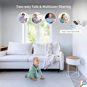 3MP APP Κάμερα Ασφαλείας 2K Night Outdoor WiFi Vision Smart CCTV