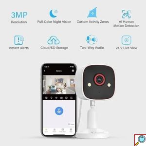 3MP APP Κάμερα Ασφαλείας 2K Night Outdoor WiFi Vision Smart CCTV