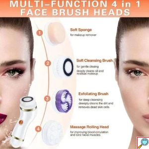 Ηλεκτρική Βούρτσα Καθαρισμού Προσώπου Περιστρεφόμενη με 4 Κεφαλές για Άντρες και Γυναίκες Cnaier Ροζ