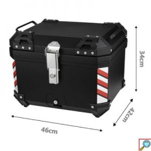 Τετράγωνη Μπαγκαζιέρα Μοτοσυκλέτας 57Lt με Ανακλαστικές Επιφάνειες