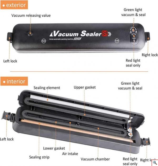 Επαγγελματική Συσκευή Αεροστεγούς Σφραγίσματος Τροφίμων - Vacuum Food Sealer