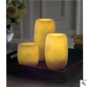 LED Κεριά Παραφίνης με Άρωμα Βανίλιας Σετ 3τμχ 