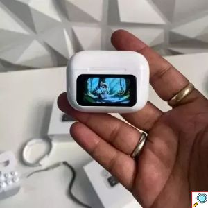 A9 Pro In-ear Bluetooth Handsfree με ANC & Οθόνη στη Θήκη - Λευκά