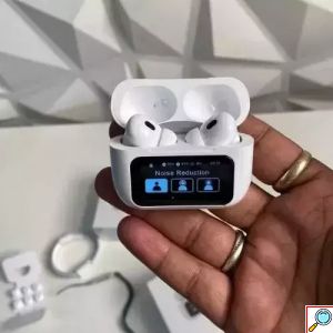 A9 Pro In-ear Bluetooth Handsfree με ANC & Οθόνη στη Θήκη - Λευκά