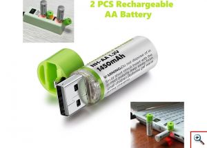 Επαναφορτιζόμενη Μπαταρία NH Με Βύσμα Usb AA 1450mAh