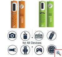 Επαναφορτιζόμενη Μπαταρία NιMh Με Θύρα MicroUsb 1000mAh AA