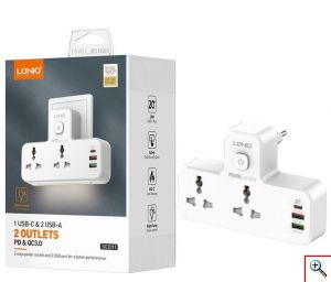 Αντάπτορας Πρίζας / Προστατευτικό Υπερτάσεων με 3 Υποδοχές USB από Universal LDNIO