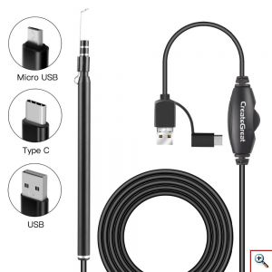 Αδιάβροχη Κάμερα Ενδοσκόπιο HD με USB, Type C & Micro USB 3 Σε 1 Για Android & H/Y με 6 LED 5m Y101 