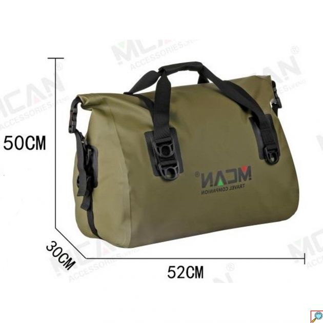 Στεγανός Αδιάβροχος Σάκος Χεριού - Ώμου PVC 40L με Κλείσιμο Roll-Up – Μαύρο