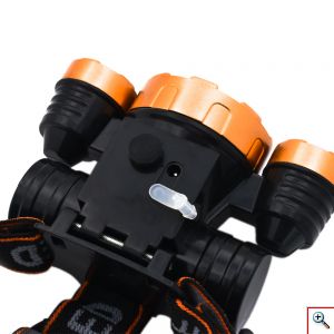 Αδιάβροχος Φακός Κεφαλής 90º, με 3 LED, Επαναφορτιζόμενος KJ-6867 – Μαύρο