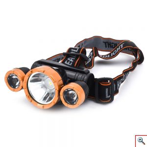 Αδιάβροχος Φακός Κεφαλής 90º, με 3 LED, Επαναφορτιζόμενος KJ-6867 – Μαύρο