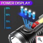 Αδιάβροχος Φακός LED OSL & Πλαινός Φακός LED COB με 4 Λειτουργίες Φωτισμού, Επαναφορτιζόμενος - Bailong BL-822 - OEM