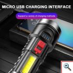 Αδιάβροχος Φακός LED OSL & Πλαινός Φακός LED COB με 4 Λειτουργίες Φωτισμού, Επαναφορτιζόμενος - Bailong BL-822 - OEM