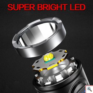 Αδιάβροχος Φακός LED OSL & Πλαινός Φακός LED COB με 4 Λειτουργίες Φωτισμού, Επαναφορτιζόμενος - Bailong BL-822 - OEM