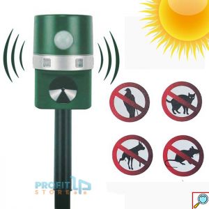 Αδιάβροχος Επιδαπέδιος Ηλιακός Απωθητής Ζώων για Τρωκτικά, Πτηνά, Σκυλιά, Γάτες με Πάσσαλο - Υπερήχους - Φλας Φωτισμό & Αισθητήρα Κίνησης - Solar Pest Repeller