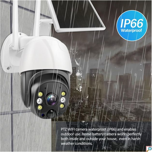 Αδιάβροχη Ηλιακή κάμερα WIFI HD 4K με Αμφίδρομη Επικοινωνία - Andowl