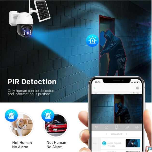 Αδιάβροχη Ηλιακή κάμερα WIFI HD 4K με Αμφίδρομη Επικοινωνία - Andowl