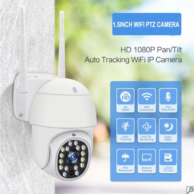 Αδιάβροχη IP Wi-Fi Κάμερα Παρακολούθησης 1080p με Ανίχνευση Κίνησης