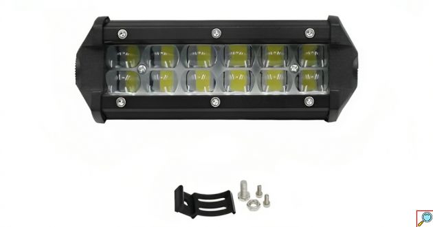 LED Αδιάβροχο IP68 Προβολάκι - Μπάρα Αλουμινίου για Οχήματα 36W - 12V-24V 10cm - 12 CREE T6 3600LM 6000K