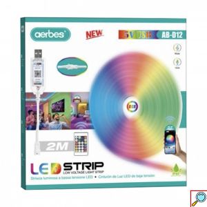 Αδιάβροχη Ταινία LED RGB 2m WiFi USB 5V με Τηλεχειριστήριο AERBES