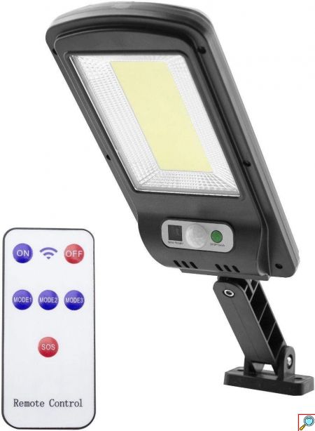 Αδιάβροχο Επιτοίχιο Ηλιακό Φωτιστικό LED 50 W με 3 Λειτουργίες Φωτισμού Αισθητήρα Κίνησης και Τηλεχειριστήριο Jortan