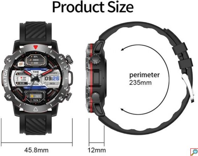 Αδιάβροχο Σπορ Smartwatch με Οξύμετρο & Μέτρηση Θερμοκρασίας Σώματος