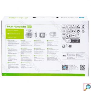 Aδιάβροχος Ηλιακός Προβολέας LED 100W με Πάνελ & Τηλεχειριστήριο - 1000lm, 6500K, IP65 - Aigostar
