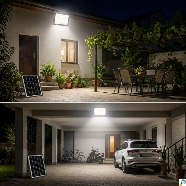 Αδιάβροχος Ηλιακός Προβολέας LED 2000W Υψηλής Φωτεινότητας για Εξωτερικό Χώρο με Τηλεχειριστήριο Jortan