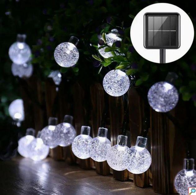 Αδιάβροχα Ηλιακά Λαμπάκια - Κουρτίνα 160 LED Μπαλἀκια 3x2m Ψυχρό Λευκό Φως με Χειριστήριο Φωτοβολταϊκό Πάνελ & 8 Λειτουργίες Φωτισμού