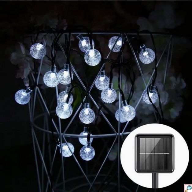 Αδιάβροχα Ηλιακά Λαμπάκια - Κουρτίνα 160 LED Μπαλἀκια 3x2m Ψυχρό Λευκό Φως με Χειριστήριο Φωτοβολταϊκό Πάνελ & 8 Λειτουργίες Φωτισμού