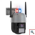 Αδιάβροχη Ασύρματη IP WiFi Κάμερα 1080p, 3MP, PTZ Dome 355°, Νυχτερινή Λήψη, Ανίχνευση Κίνησης, Ειδοποίηση στο Κινητό, με LED φάρο, Mic, Ηχείο, OEM