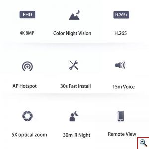 Αδιάβροχη Ασύρματη IP WiFi Κάμερα 1080p, 3MP, PTZ Dome 355°, Νυχτερινή Λήψη, Ανίχνευση Κίνησης, Ειδοποίηση στο Κινητό, με LED φάρο, Mic, Ηχείο, OEM