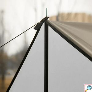 Αδιάβροχη Αντιανεμική Τέντα Μουσαμά με 2 Στύλους Στήριξης, Σχοινιά & Τσάντα Αποθήκευσης- Camping Big Conopy Tent - 3x3m