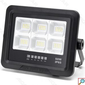 Aδιάβροχος Ηλιακός Προβολέας LED με Πάνελ 50W 500lm 6500K Aigostar